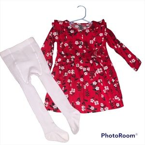 Carter’s Girl Dress and Thights Set/Size 18mo.